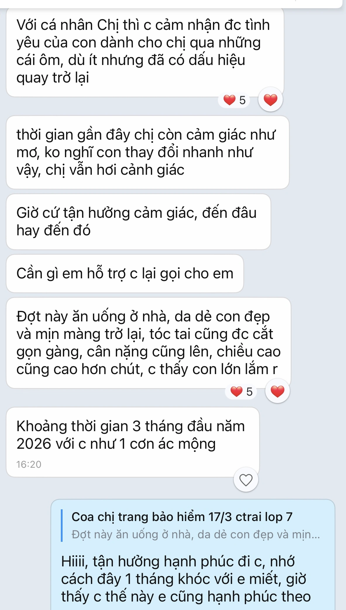 Phản hồi của mẹ về việc con bắt đầu quay trở lại